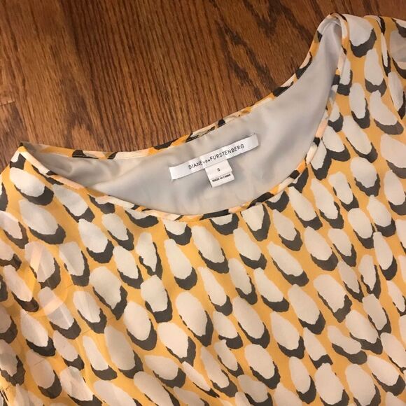 DVF Blouson Batwing Silk Feather Blouse S - Picture 2 of 8